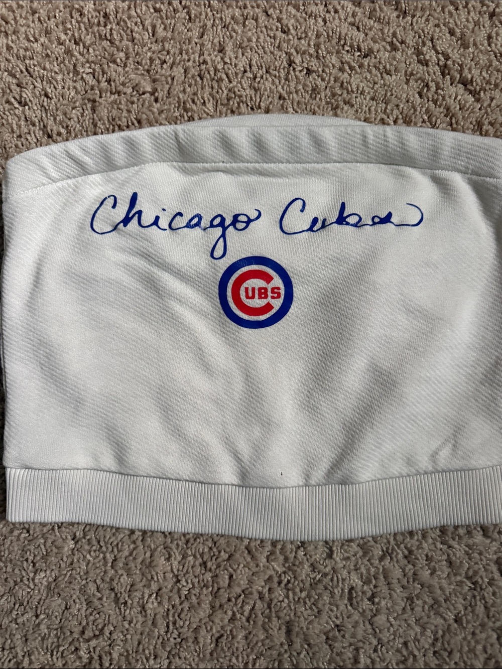 Universal Thread White Strapless Tube Top with Blue and Red Chicago Cubs Logo